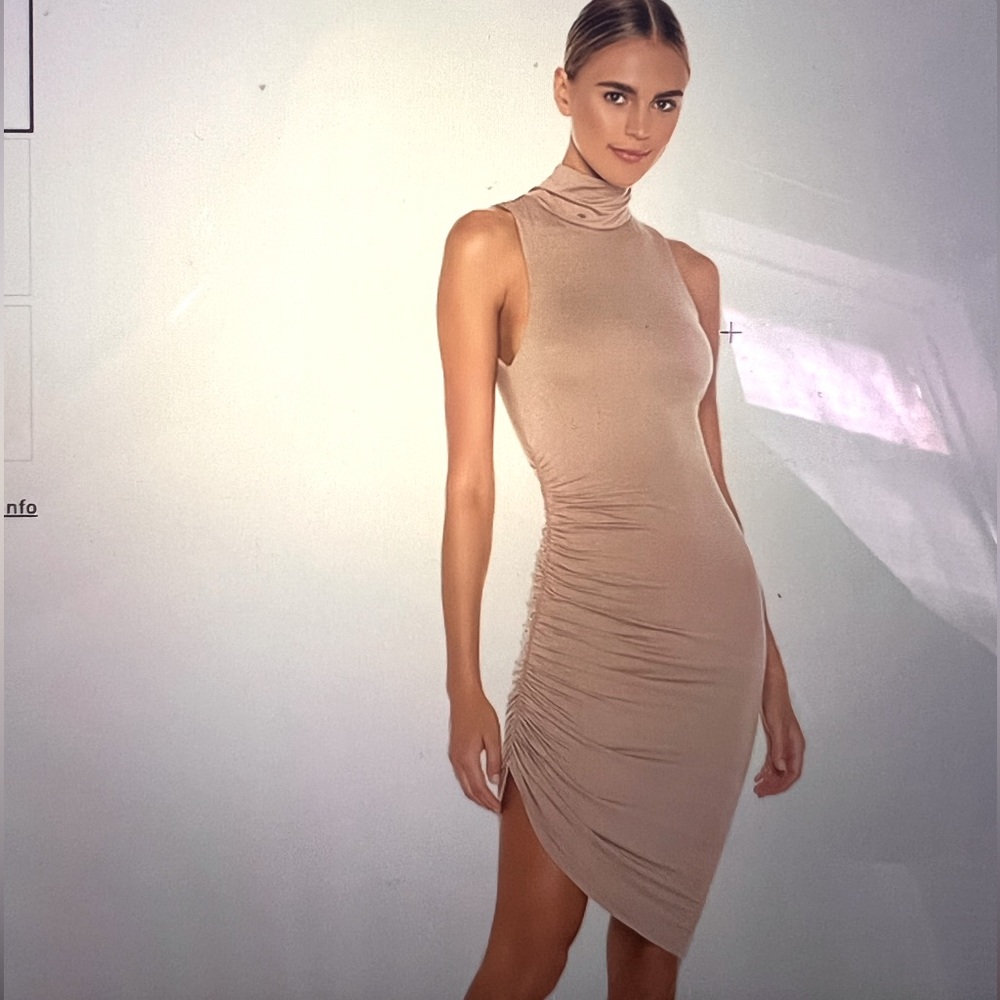 Lovers and Friends Ace Midi Dress in Taupe